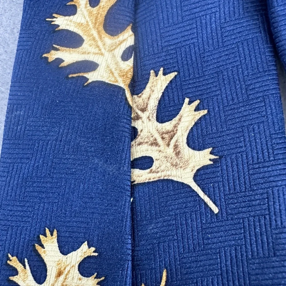 Vintage Field Wear Tie Navy Leaf Mallard‎ Ducks Outdoors Novelty Hunter